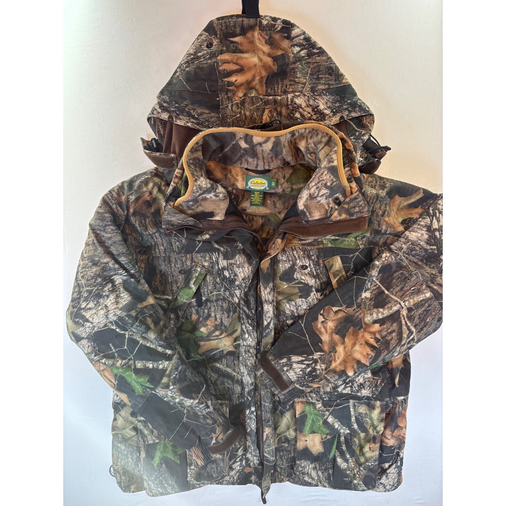 Cabelas Mossy Oak Break-Up Camo Hunting Jacket Hooded Parka Mens 2XL 93229B